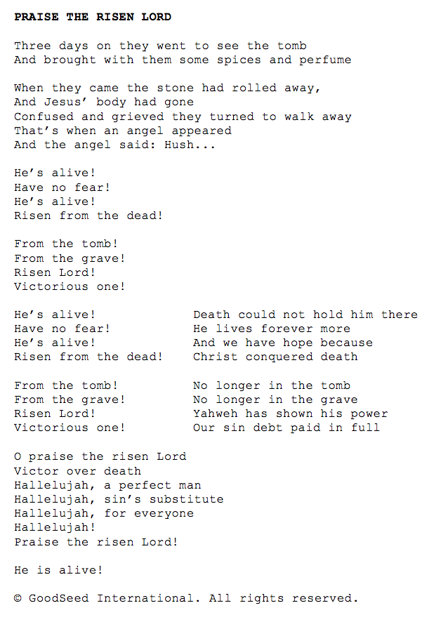 Praise the Risen Lord lyrics