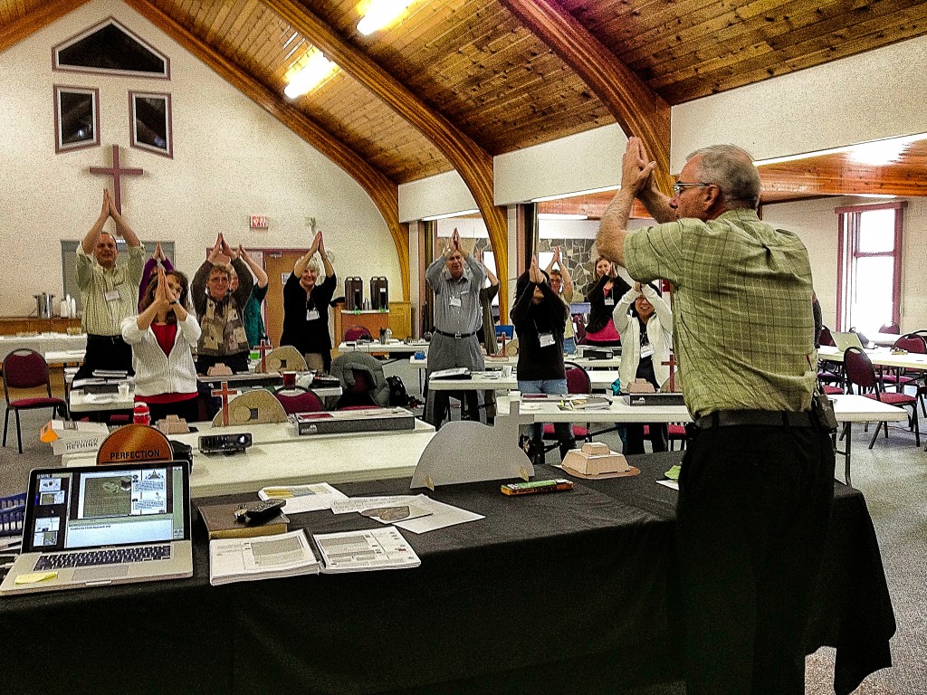 Practising hand motions at the TERM Seminar