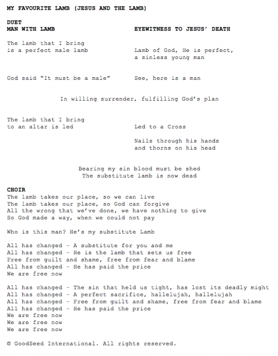 My Favourite Lamb lyrics