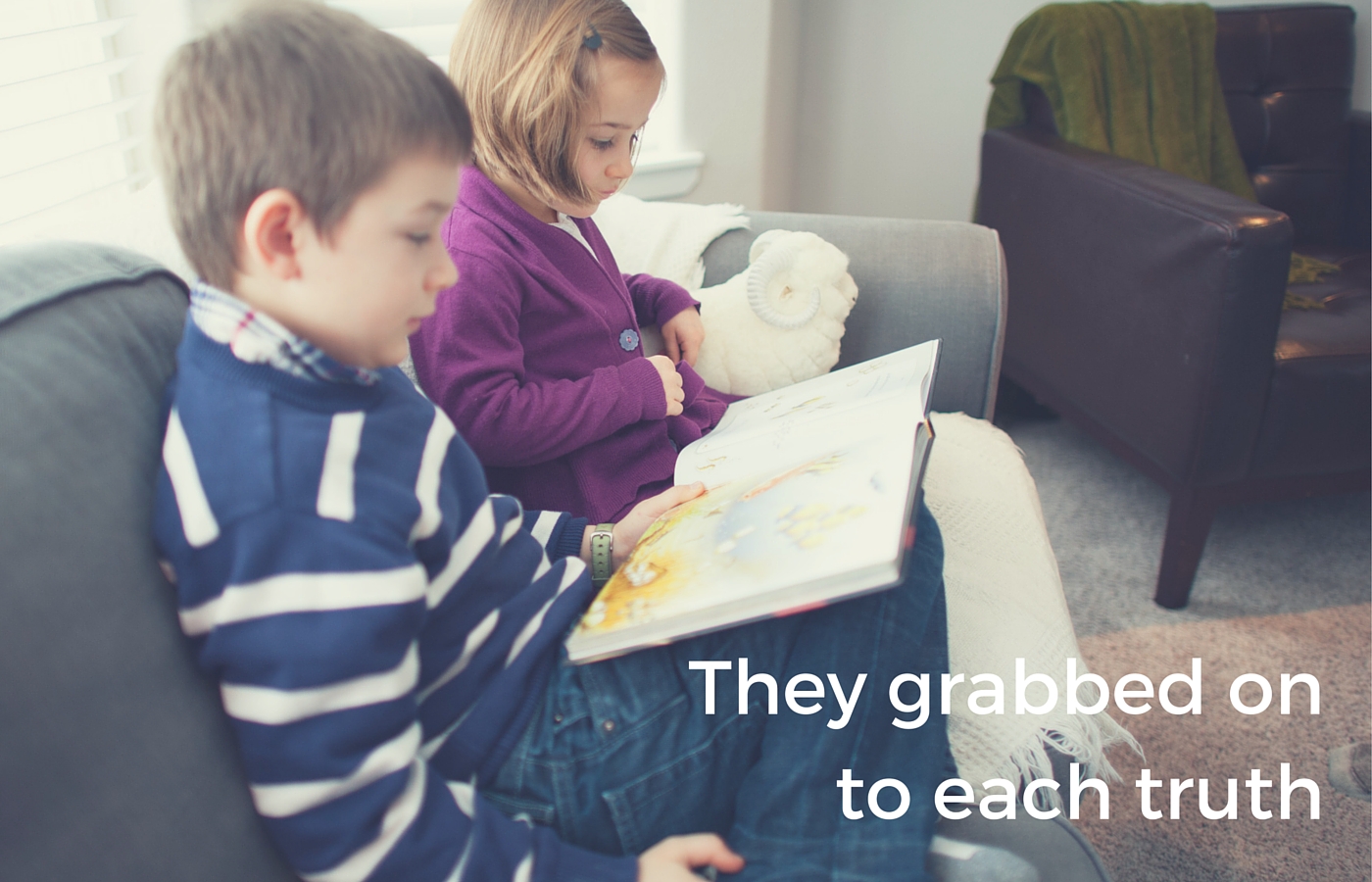 Chlldren reading The Lamb