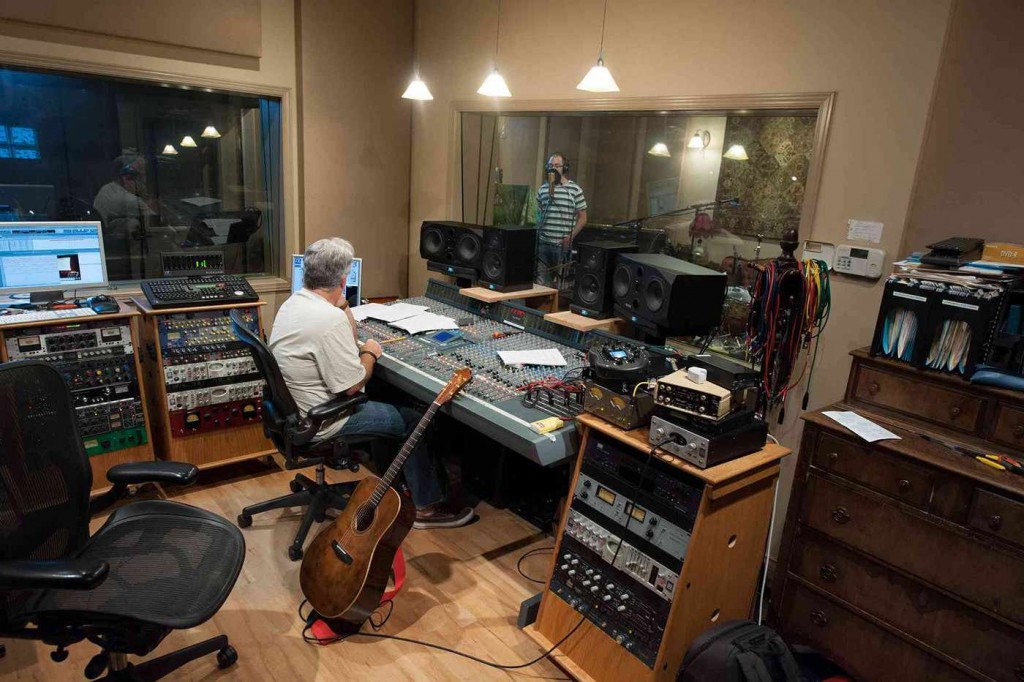Recording the bed tracks.